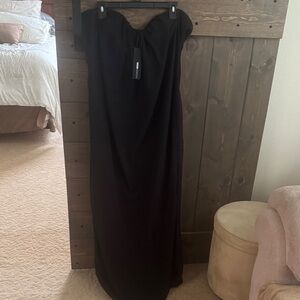 Fashion Nova Black Strapless Sweetheart Maxi Dress Formal